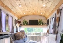 Nicholas et Francesca une conversion incroyable d’un bus scolaire Nicholas et Francesca une conversion incroyable d'un bus scolaire