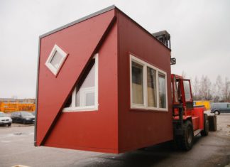 Mini maison pliable et transportable La Brette Haus pliee